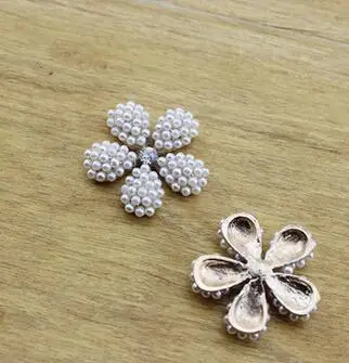 

Fashion 24mm Rhinestone Crystal Pearl Buttons Embellishments DIY Phone Decor