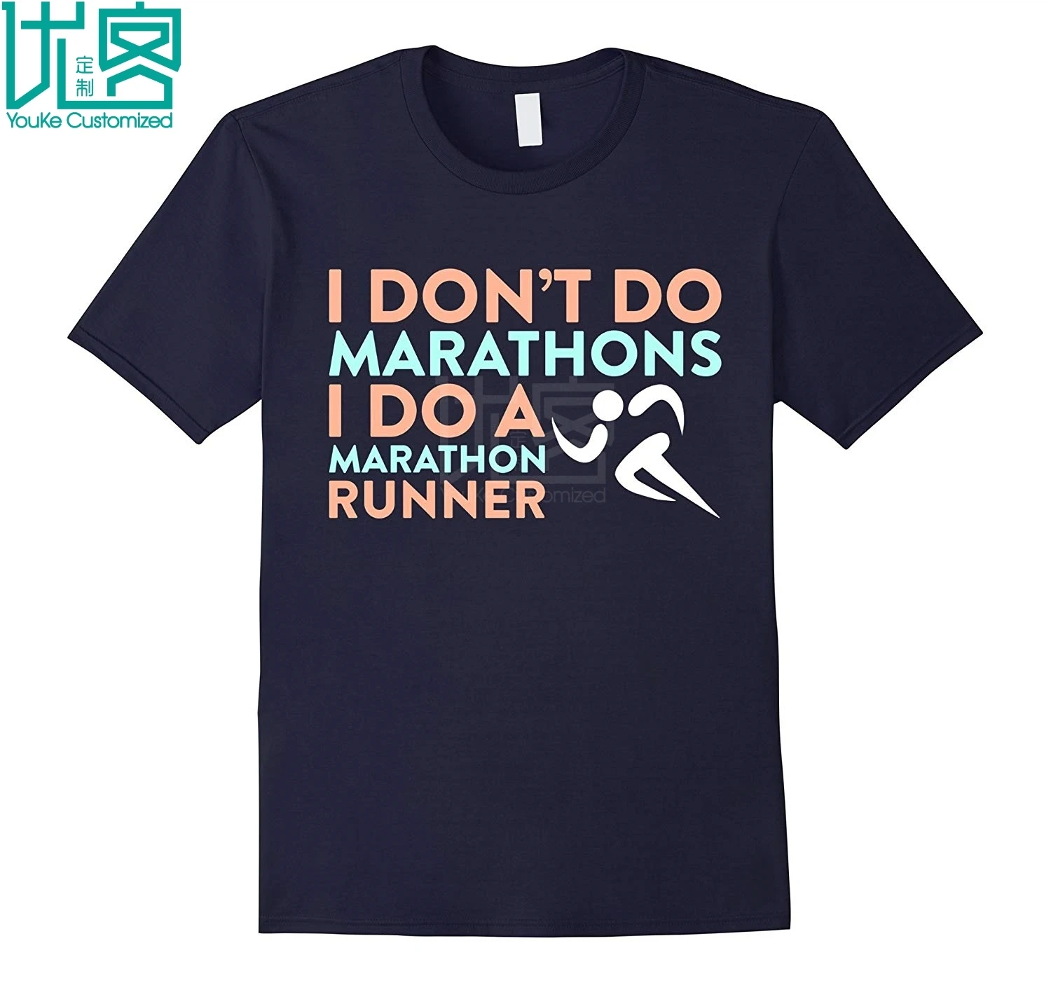 Забавная футболка Marathon Runner с короткими рукавами Уникальные повседневные