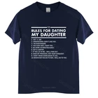 Мужская Роскошная хлопковая футболка 10 правил для свидания моя дочь Футболка-Забавный дизайнерский Подарок Свободные топы для него teeshirt