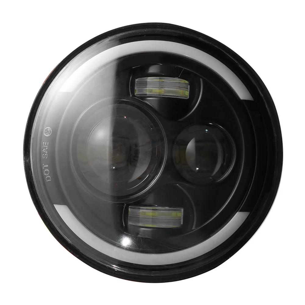 

7 inch Round LED Headlight High/Low Beam Angel Eye Halo Headlamp with White DRL Amber Turn Signal for Jeep Wrangler JK LJ TJ