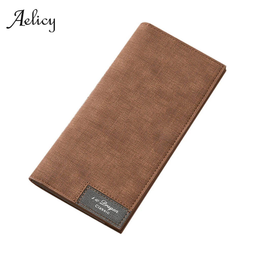 Aelicy Винтажный Мужской кошелек мужской тонкий PU кожаный двойной бизнес Длинный