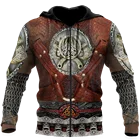 Худи мужское на молнии с 3D-принтом, Свитшот унисекс с цепочкой в стиле викингов, худи, Повседневная Уличная одежда, костюм для косплея, DW0825, на осень