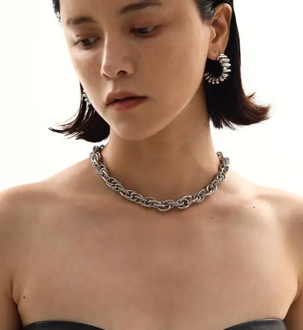 

Timeless Wonder Brass Pave Chunky Chains Necklace Women Designer Jewelry Punk Ins Trendy Kpop Party Goth Egirl Runway Boho 5444