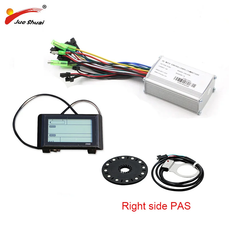JS 48V 350W 500W DC контроллер Набор S900LCD дисплей метр PAS набор E-bike конверсионный комплект Двойной Режим Датчик Холла и датчик Холла меньше