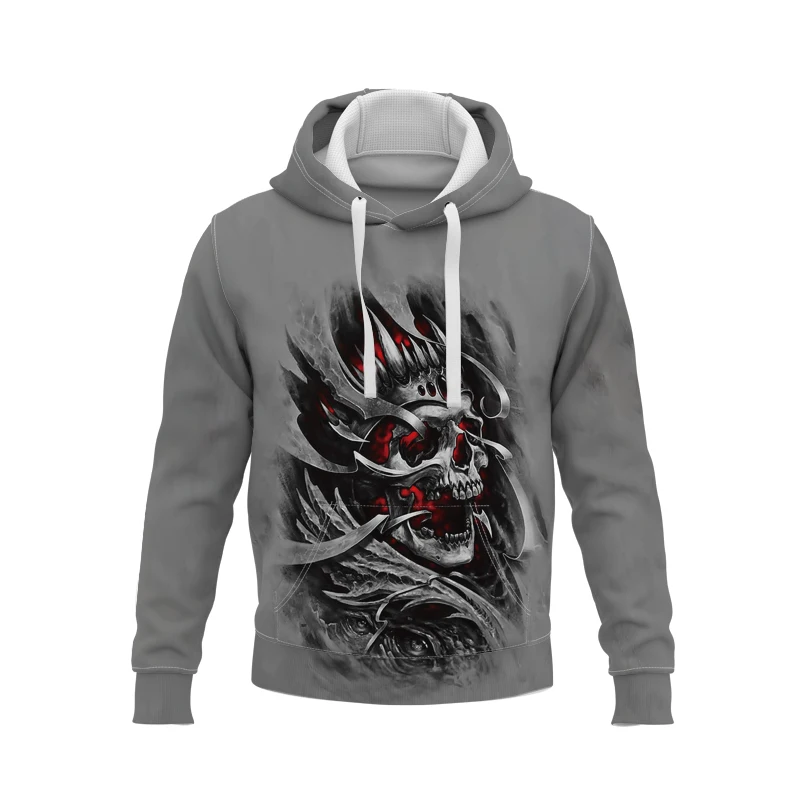 

2021 Новый Для Мужчин's 3D с капюшоном свитер Евро Американский Хэллоуин ужас череп серии свободного кроя с круглым вырезом и принтом пальто