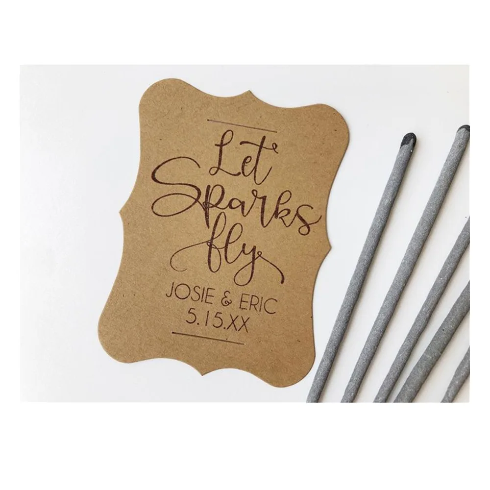 Let Love Sparkle Custom Sparkler Tags Unique Wedding Favours favors kraft favor tags | Дом и сад