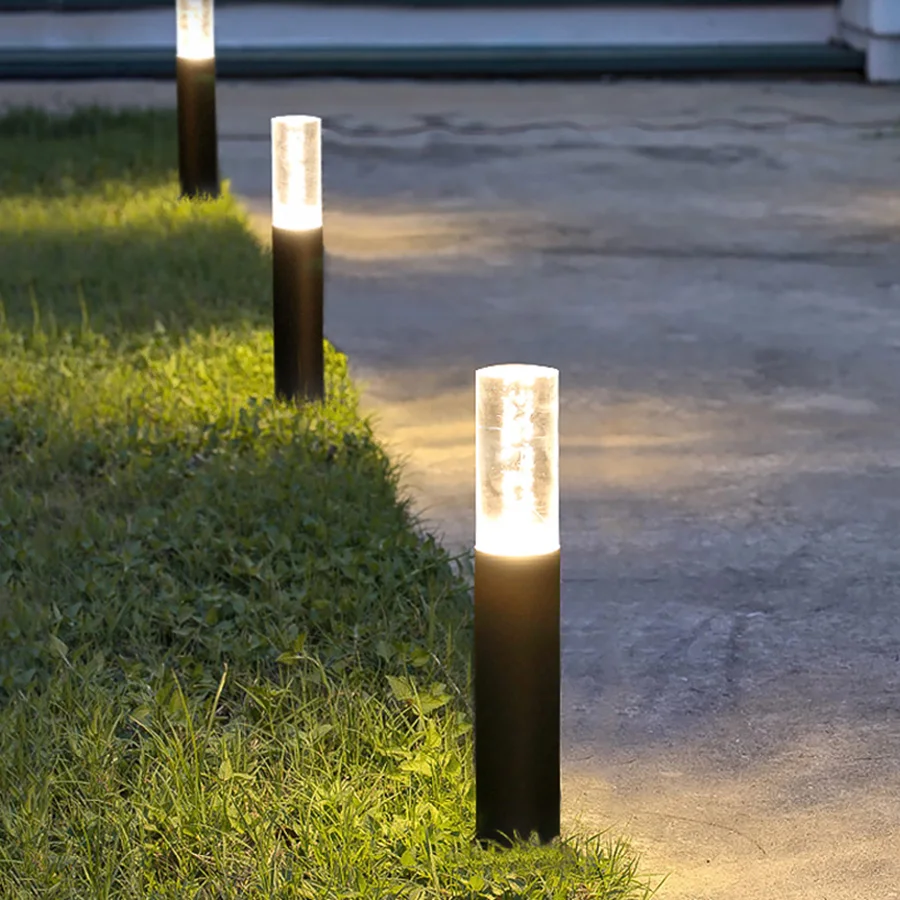 Acrylic Bubbles Pole Pillar Lawn Lamp Outdoor Garden Landscape  Light Villa Pathway Standing Post Light Patio 7W Bollard Light