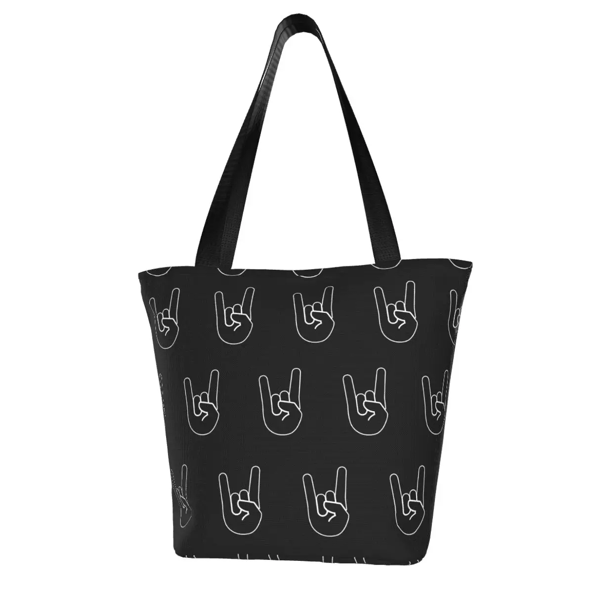 Rock Roll Heavy Metal Music Polyester outdoor girl handbag, woman shopping bag, shoulder bag, canvas bag, gift bag