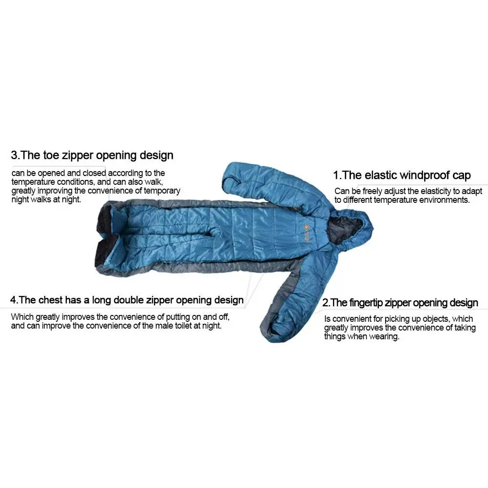 

Adult Sleeping Bag With Arms And Legs Sleeping Tent With Chest Zipper Design For Camping Wild Home Daily,Hospital Accompanying