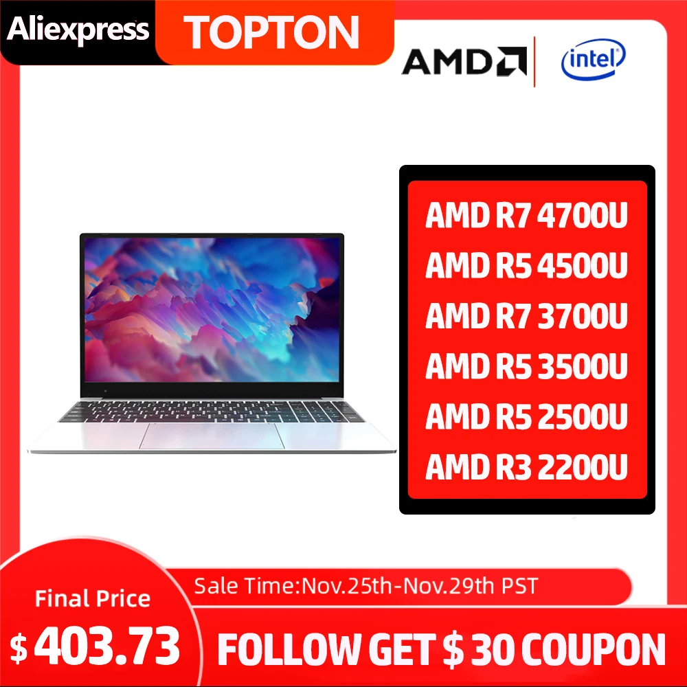 Ноутбук AMD Ryzen 7 4700U 5 3500U HD экран 2021 дюйма веб-камера 15 6 | Компьютеры и офис