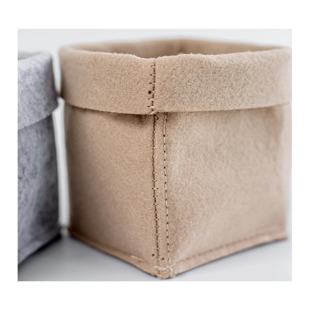 Gray/ Khaki Plant Grow Bag Home Decorations Desktop Flower Basket Fleshy Felt Pot Thicken Garden Pot Garden Supplies