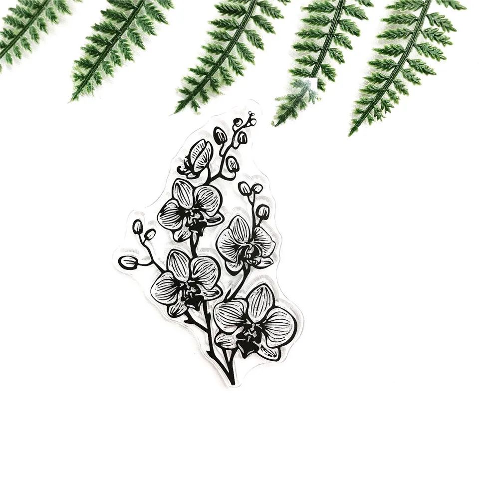 8*6 бабочка Орхидея прозрачный силиконовый штамп печать для DIY Скрапбукинг