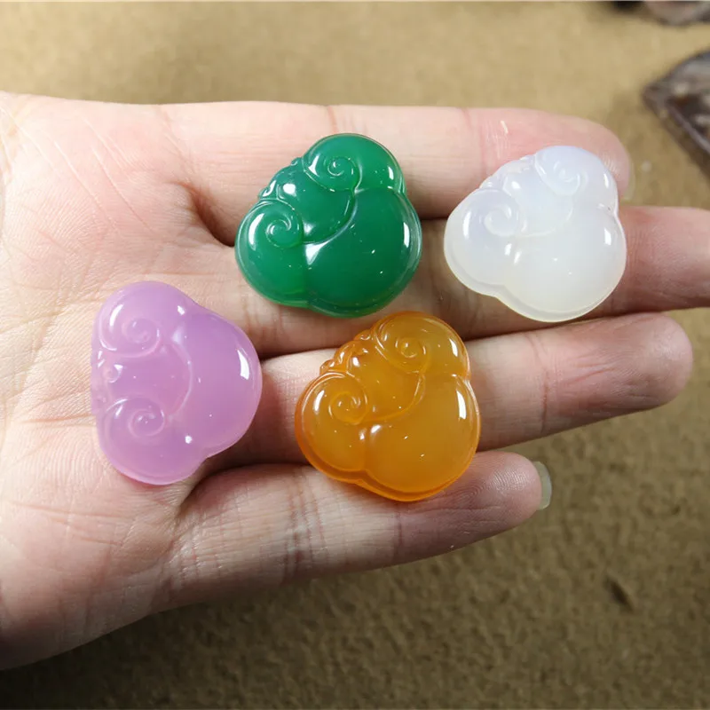 

Pendant Necklaces Chalcedony Women Fine Chalcedony agate safe Ruyi lock