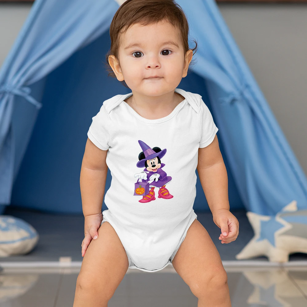 Beb&eacute; reci&eacute;n nacido 1 ropa de Halloween mameluco Minnie Mouse de regalo beb&eacute; ni&ntilde;a mono de manga corta Kawaii monos estilo Harajuku-0