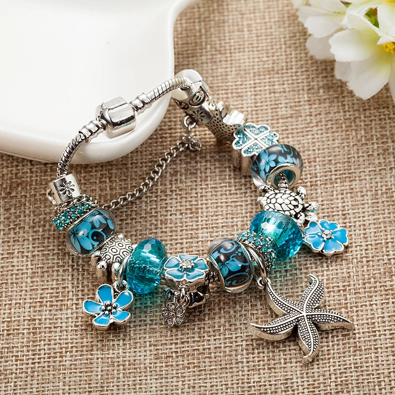 ANNAPAER новый браслет с морскими звездами Прямая поставка розовый синий кристалл