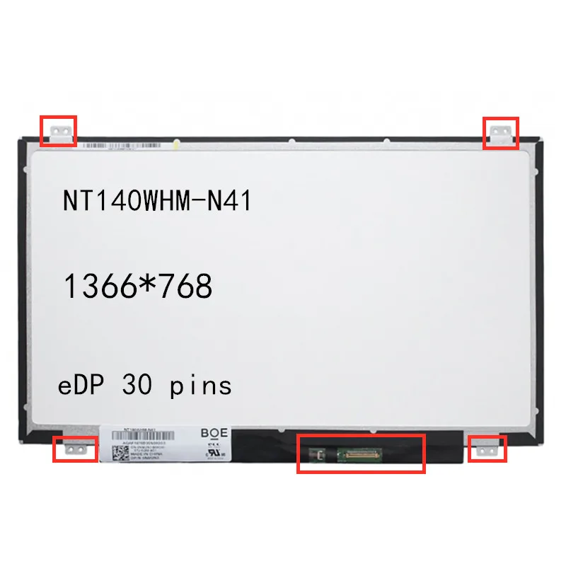 

ЖК-матрица для ноутбука, 14,0 дюйма, светодиодная лампа LP140WH8 TPC1 LP140WHU TPD1 TPE1 N140BGE-EA3, HD 1366X768, 30Pin, матовая