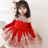 customized childrens dress princess lolita dress new years party performance dress piano flower girl birthday party red dress