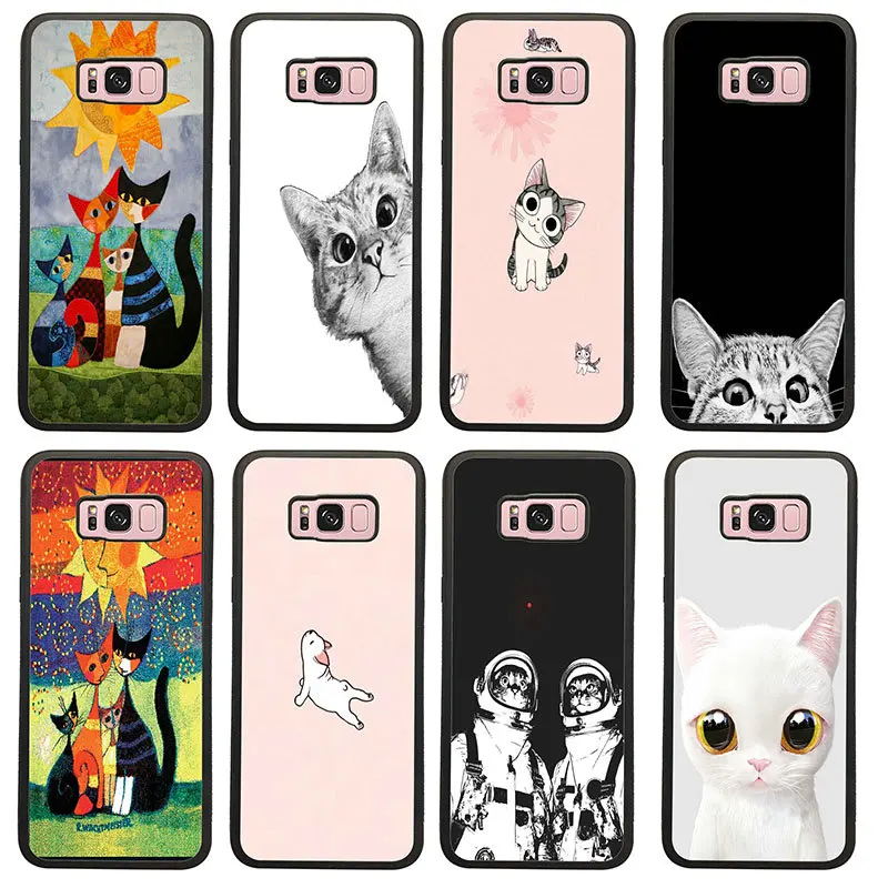 Милый Кот мышь кошки Искусство Жесткий чехол накладка из поликарбоната и