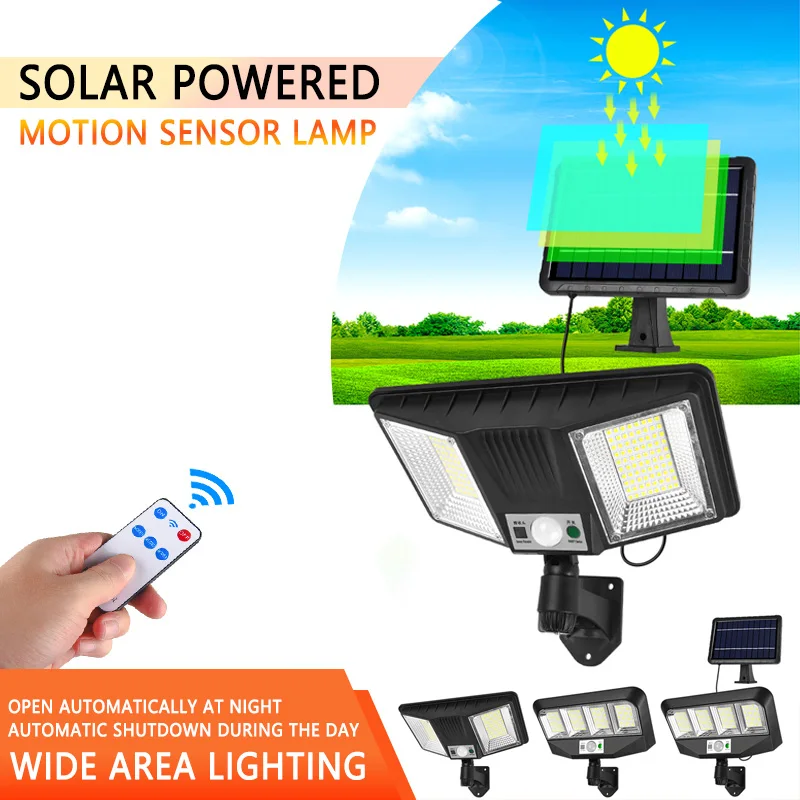 

Solar Wall Light With Remote Control LED Four-head Rotatable Outdoor Light Waterproof PIR Human Body Induction Solar Light