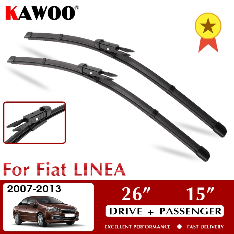 

KAWOO Wiper Front Car Wiper Blade For Fiat LINEA 2007-2013 Windshield Windscreen Front Window Accessories 26"+15" LHD RHD