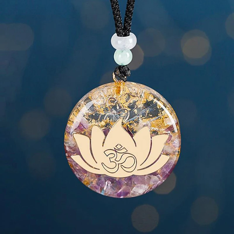 

Luminous Orgonite Pendant Sri Yantra Necklace Chakra Healing Energy Necklace Meditation Jewelry Emf Protection Chakra Healing