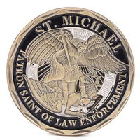 1pc bronze police officer st michael patron saint of law enforcement challenge coin united state coin collectible art collection