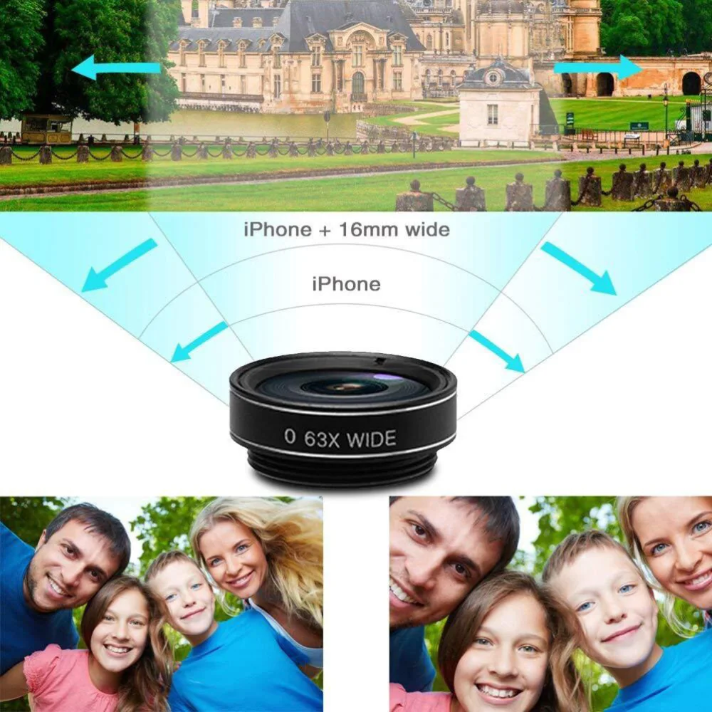 

10 In 1 Telephoto Lens Wide Angle Macro Fisheye Mobile Phone Lens Set Universal External Lens Set