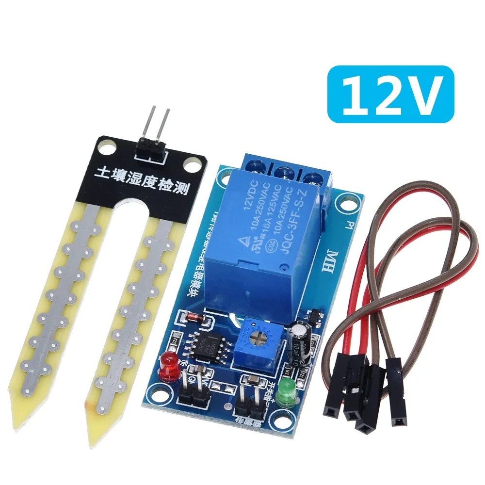 12V TZT DC 5 в 12 В датчик влажности почвы релейный модуль управления автоматический полив влажности пусковой переключатель для aduino - Цвет: 12V
