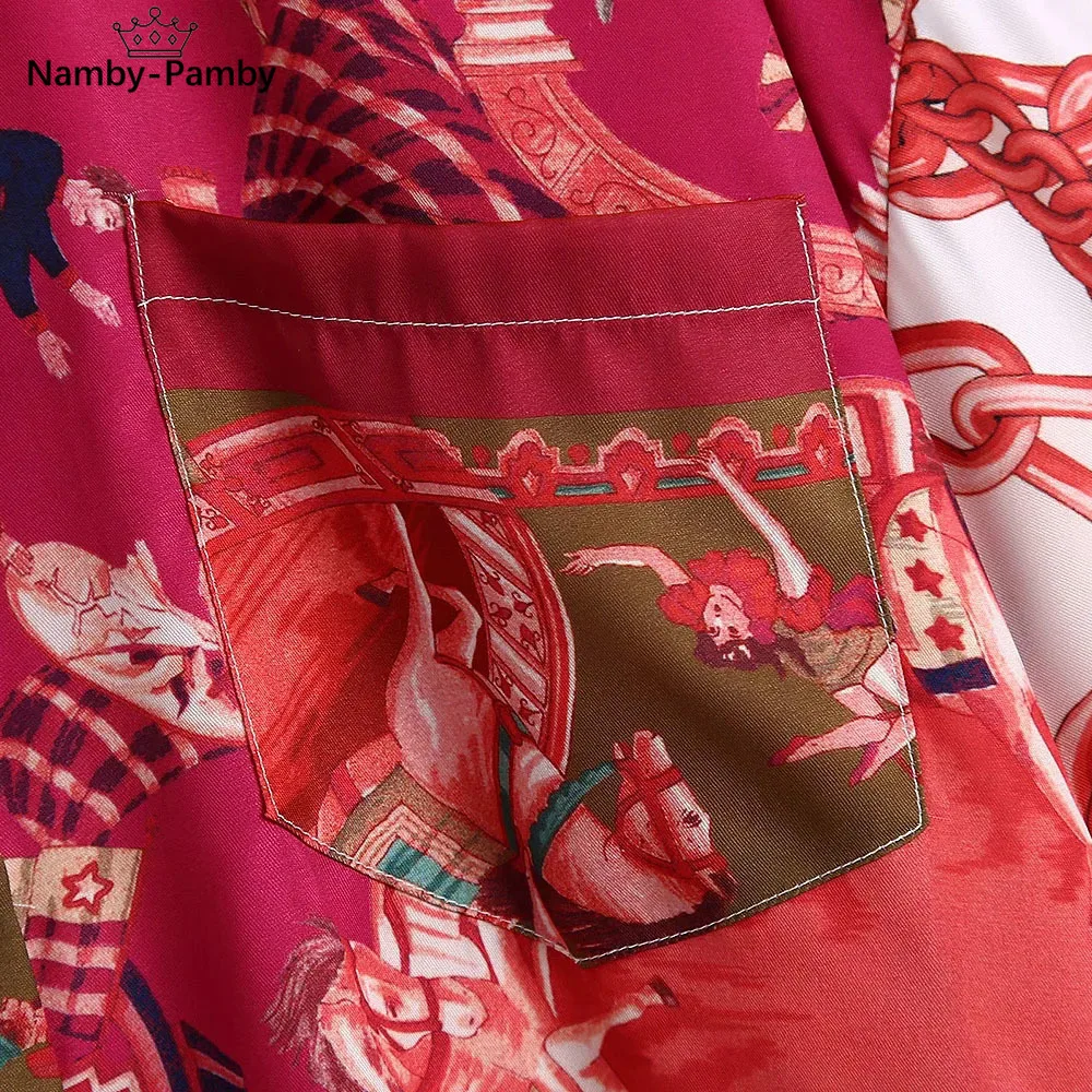 

2021 Summer Women Woven Single Breasted Print Oversize Shirt Female Turn-down Collar Streetwear Shirts Ladies Casual Shirt