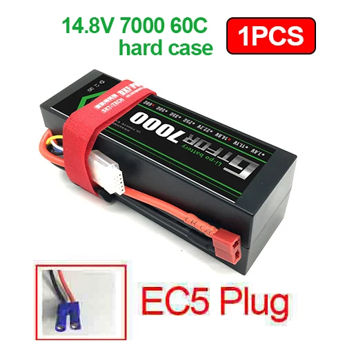 1PCS EC5 Plug DXF Батарея lipo 4S 2s 7,4 v 14,8 V 5200 мА/ч, 7000 mah литий-полимерный Батарея для RC Батарея LiPo 45c 60C для RC Buggy Crawler Monster Truck - Цвет: 1PCS EC5 Plug