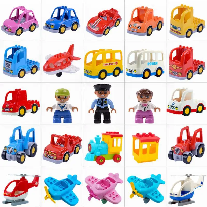 Конструктор Duplo с большими частицами техника автомобиля самолета автобуса