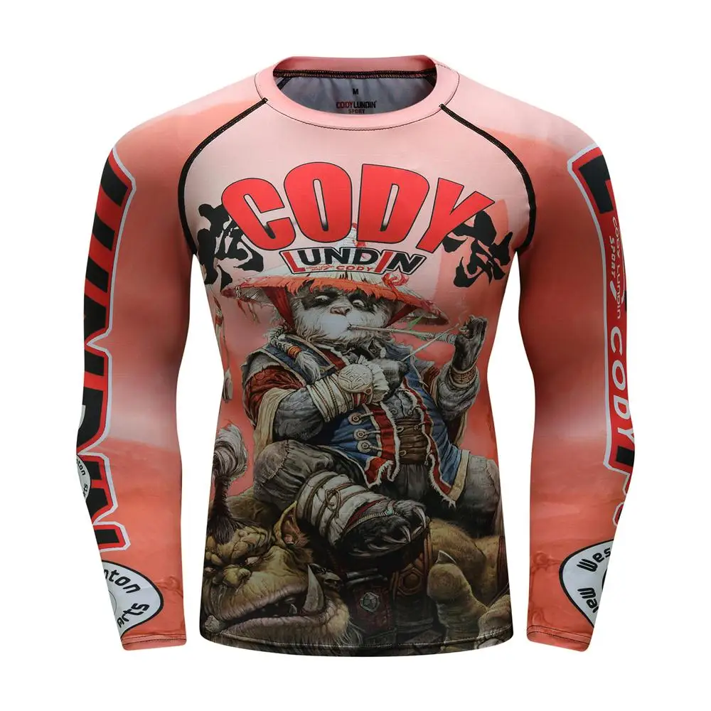 Мужская футболка для бокса Rashguard Mma BJJ с принтом Муай Тай обезьяна кикбоксинг ММА