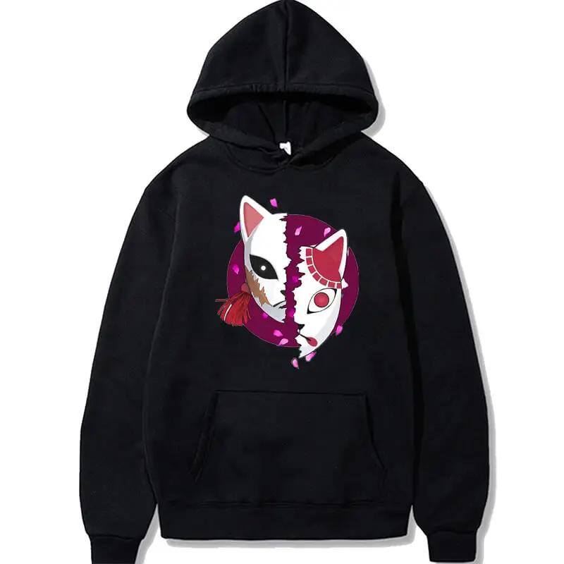 

New Men Women Streetwear Sweatshirts Anime Demon Slayer Printed Hoodies Oversized Grunge Harajuku Pullovers Kpop Boys Girls Tops