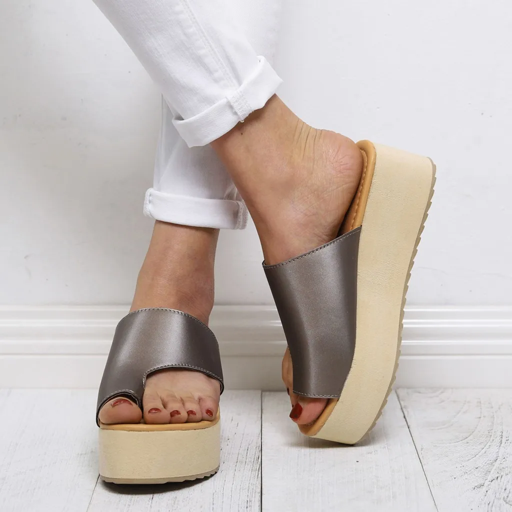 SAGACE Platform Wedges Slippers Women Plus Size Flip Flops Open-toed Fish Mouth Slipper Summer Beach Shoes Heel | Обувь