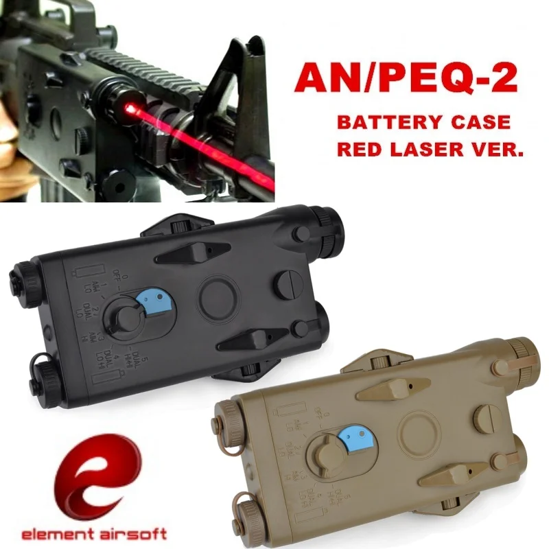 

Element Airsoft AN/PEQ-2 Battery Case Red Laser Version Softair Tactical 20mm Rail PEQ Battery Box Holder EX426
