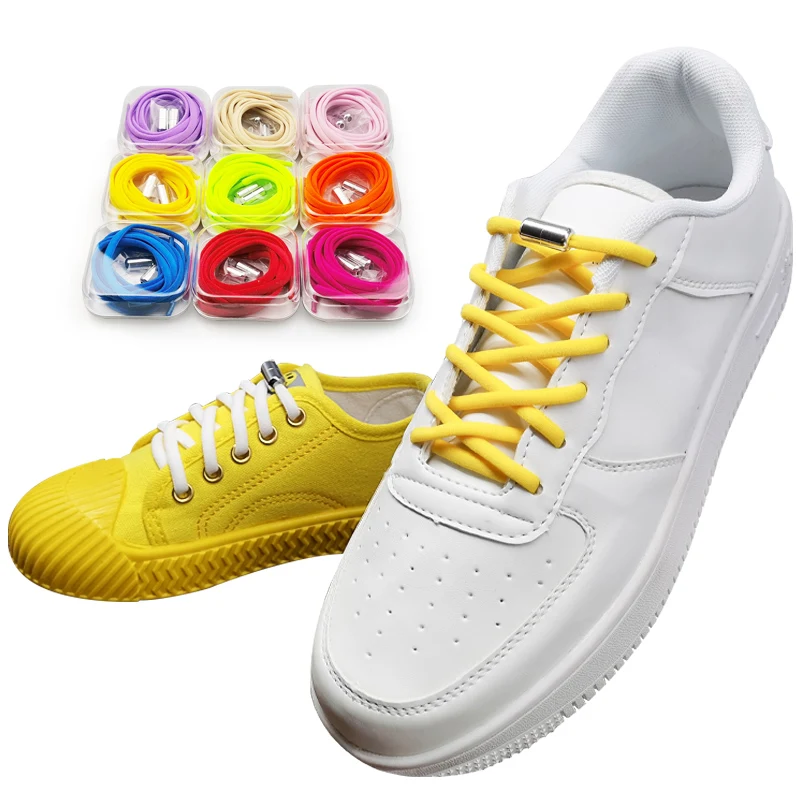 

Boxed No tie Shoelaces Round Elastic Shoe Laces For Kids and Adult shoelaces for Dropshipping