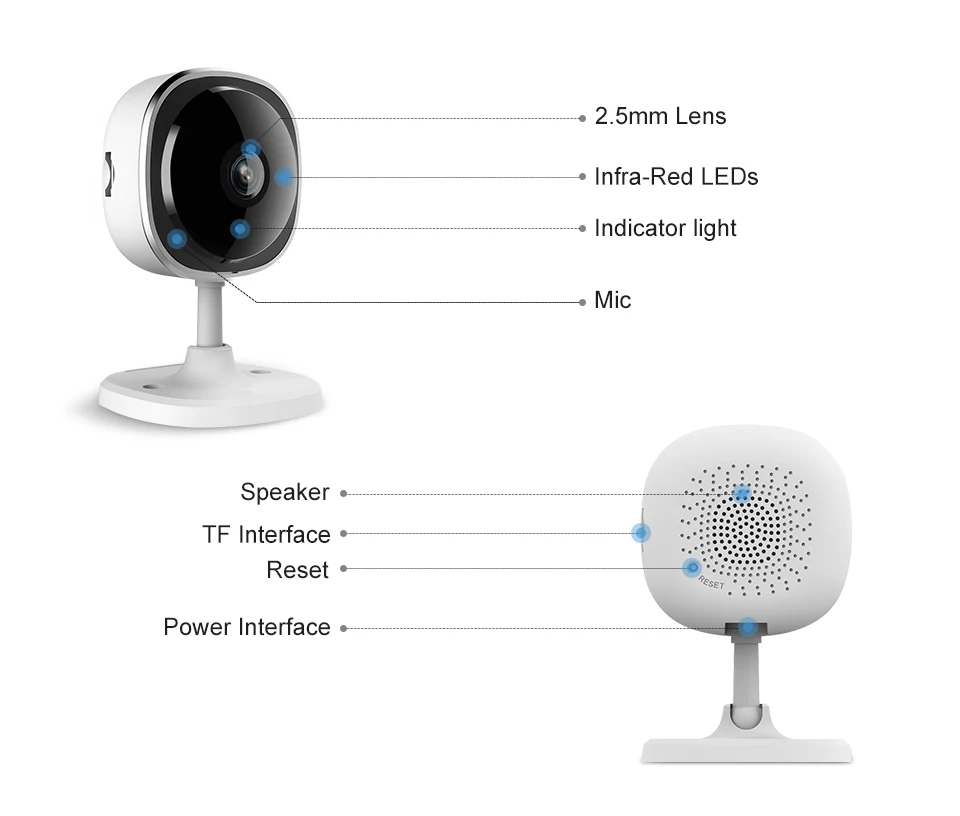 SANNCE 180 градусов Wi-Fi IP камера HD 1080P беспроводная домашняя Камера Безопасности ИК Ночное Видение детский монитор Wifi мини Сетевая камера