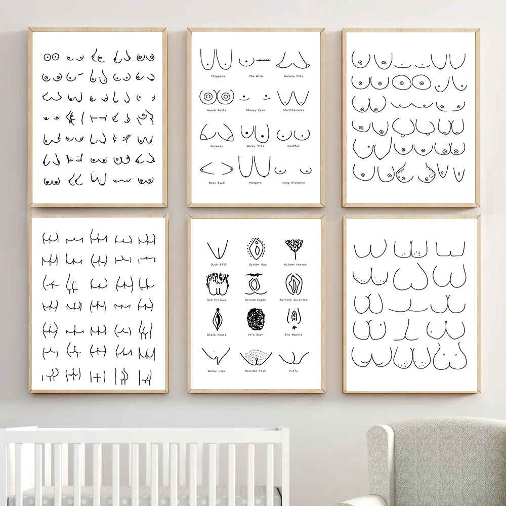 Минимализм Сексуальная повязка на грудь рисунок холсте постеры и принты