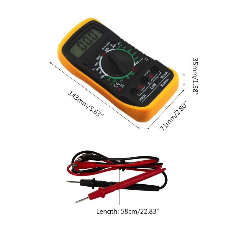 

Portable Digital Multimeter Backlight AC/DC Ammeter Voltmeter Ohm Tester Meter XL830L Handheld LCD Multimetro Voltage Current
