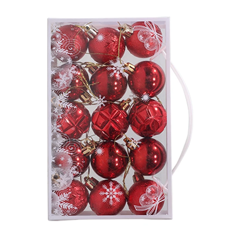 

Colorful Christmas Ball Pendant Christmas Tree Christmas Eve Decoration Ornaments Traditional Red Round Ball home company decor