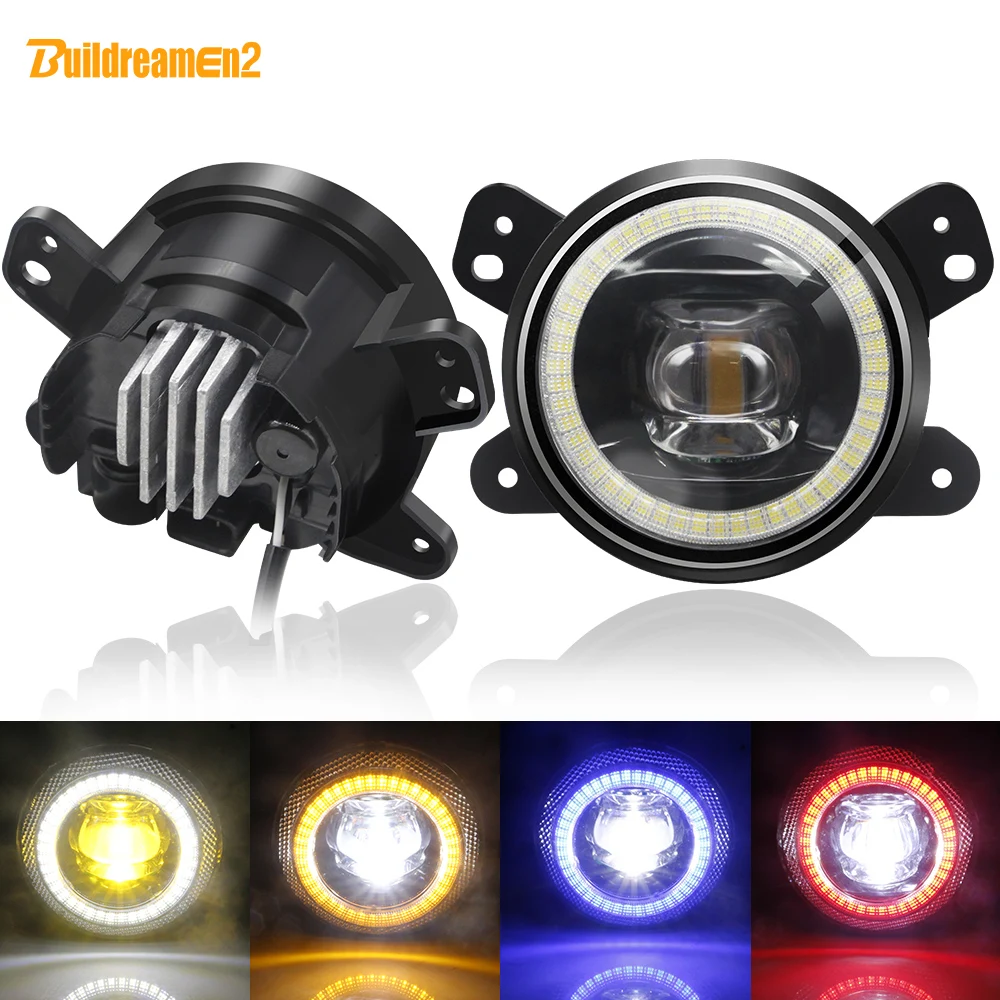 

2 X LED Fog Light with Angel Eye DRL Daytime Running Lamp 30W 8000LM Car Front Bumper Fog Lamp For Jeep Wrangler Grand Cherokee