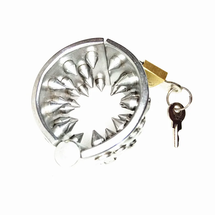 БДСМ шар для пениса из нержавеющей стали растягивающее кольцо с шипами мошонки