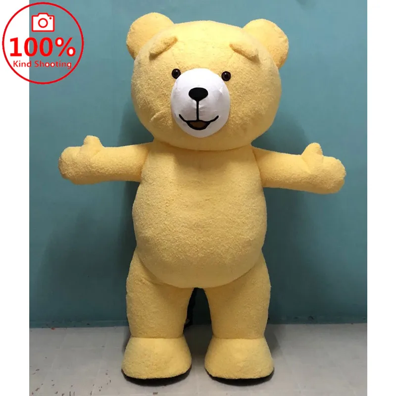 Inflatable Ted dy Bear Plush Mascot Costume Suit Cosplay Party Game Furry Dress Outfits Halloween Xmas Easter for Adult Costume