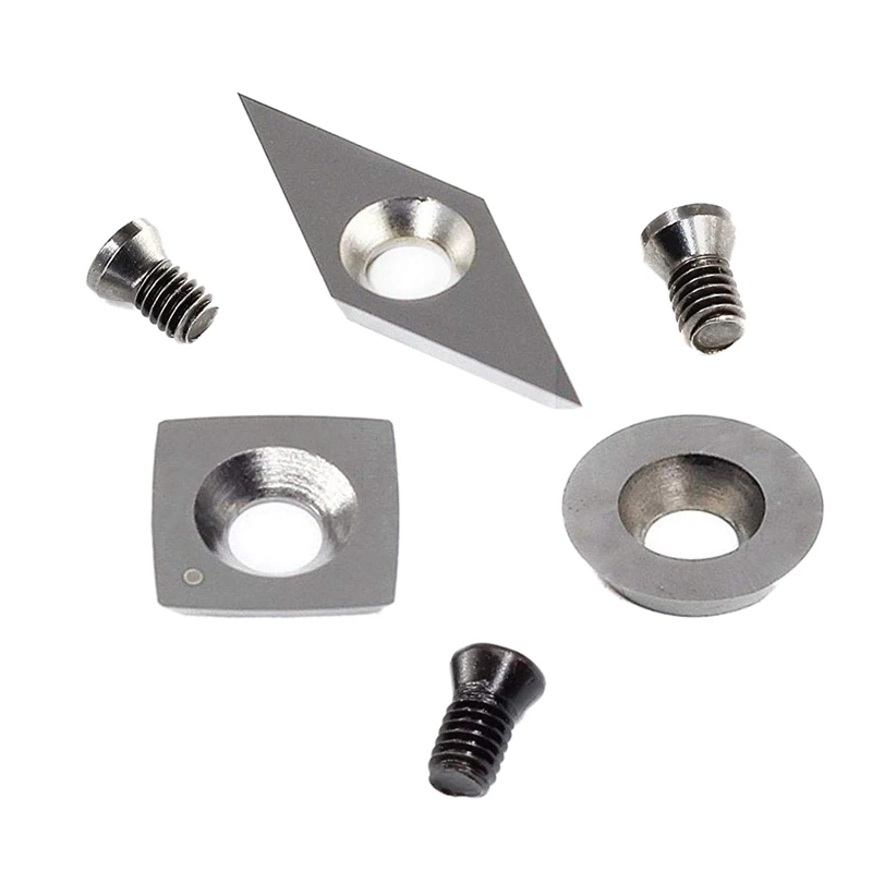 

New 3Pcs Tungsten Carbide Cutters Inserts Set For Wood Lathe Turning Tools(Include 11Mm Square With Radius,12Mm Round,28X10Mm Di