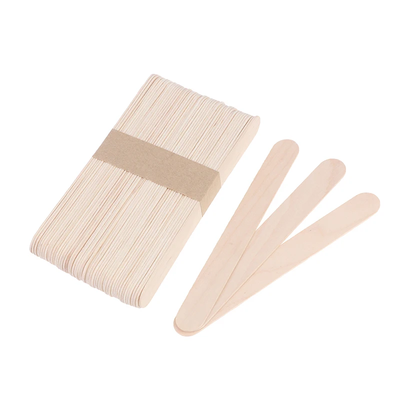 100Pcs Wood Tongue Depressors Large Wooden Waxing Spatula Wax Stick Craft | Красота и здоровье