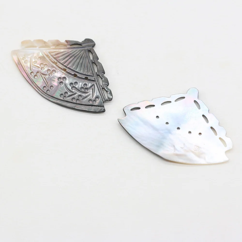 

2021New Natural Freshwater Black Shell Scallop Shell Pendant Beads Handmade Crafts Making DIY Necklace Bracelet Decoration Gift