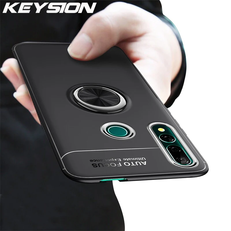 Чехол KEYSION с металлическим кольцом для Huawei Honor 9X глобальная версия мягкая Матовая