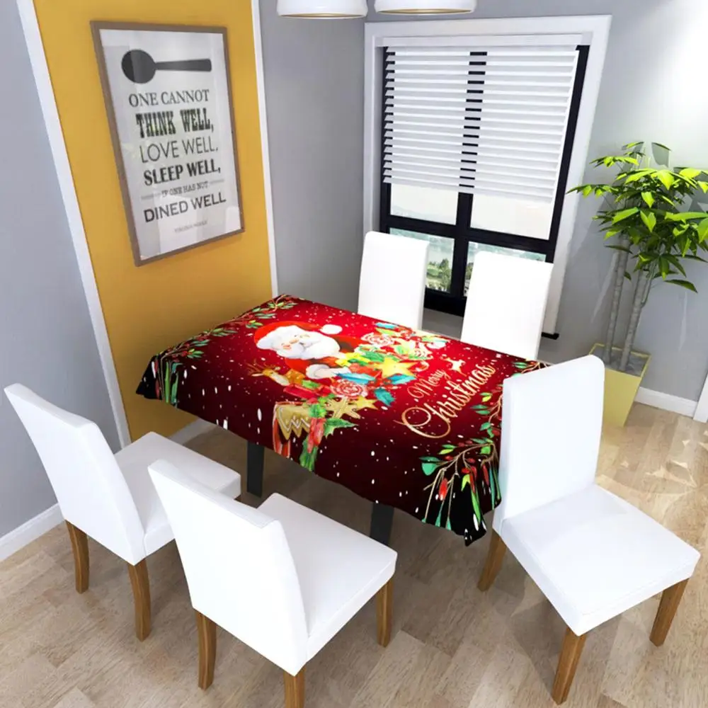 Счастливого Рождества Рождественский Скатерти подарок на Новый год 3D Санта