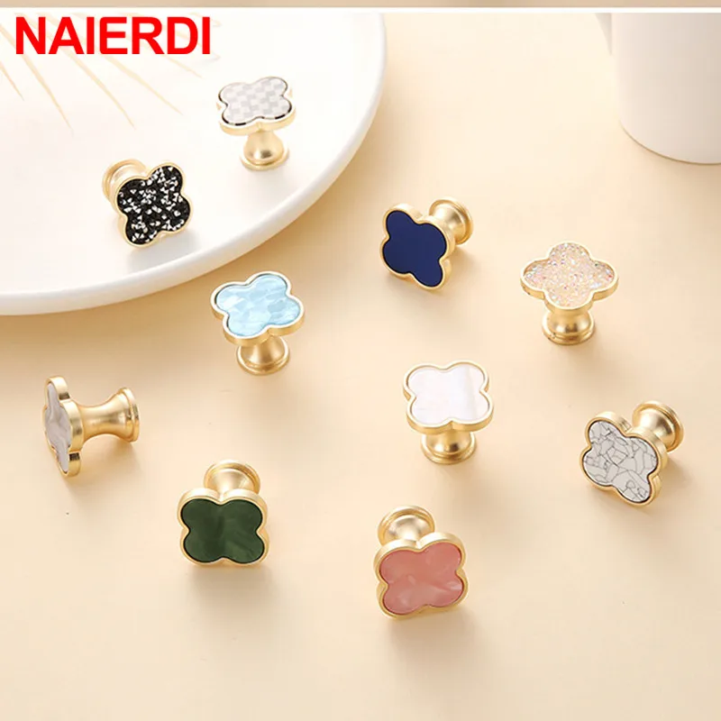 NAIERDI цинковый сплав скоб Shell Nordic пастырской золотая для шкафа Ручки Ванная Кухня