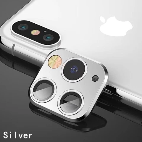 Камера объектив секунд изменение для iPhone 11 защитное кольцо Крышка для iPhone X XS MAX Камера Защитная крышка поддержка обновления флэш-памяти - Цвет: Silver